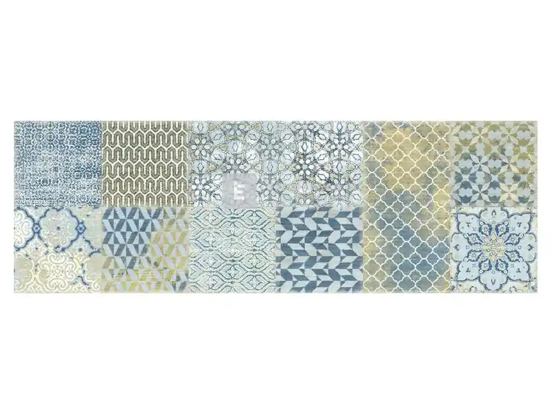 Ragno Trama Arazzo Bianco dekor fali csempe, kék-barna 25x76 cm Azonnal elérhető