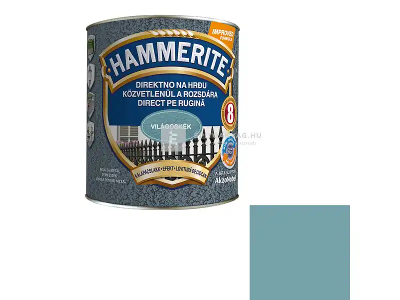 Hammerite Közvetlenül a Rozsdára kalapácslakk világoskék 2,5 l Expressz szállítás