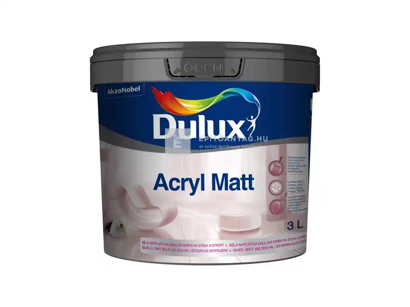 Dulux Acryl Matt beltéri falfesték fehér 3 l Ne maradj le