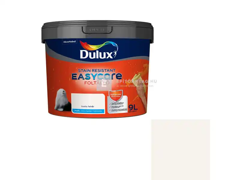 Azonnal elérhető Dulux EasyCare matt, foltálló beltéri falfesték tiszta fehér 9 l