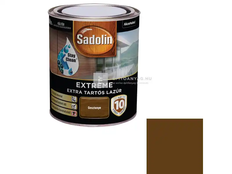 Kiárusítás Sadolin Extreme vizesbázisú vastaglazúr selyemfényű gesztenye 0,7 l