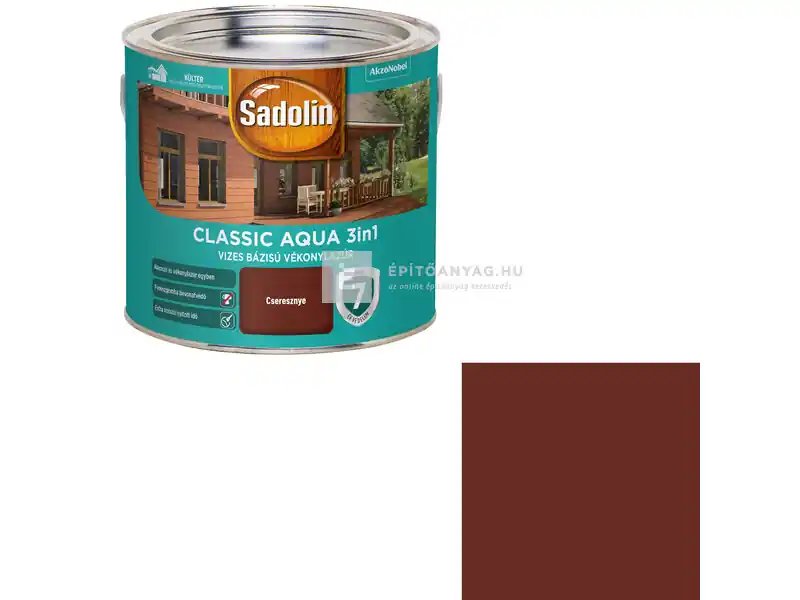 Sadolin Classic Aqua vékonylazúr selyemfényű cseresznye 2,5 l Csak ma