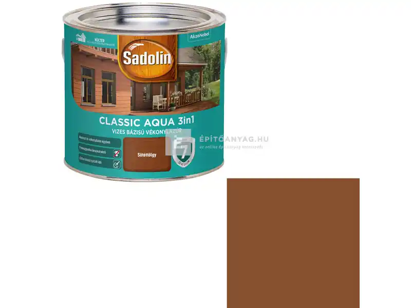 Árcsökkenés Sadolin Classic Aqua vékonylazúr selyemfényű sötéttölgy 2,5 l