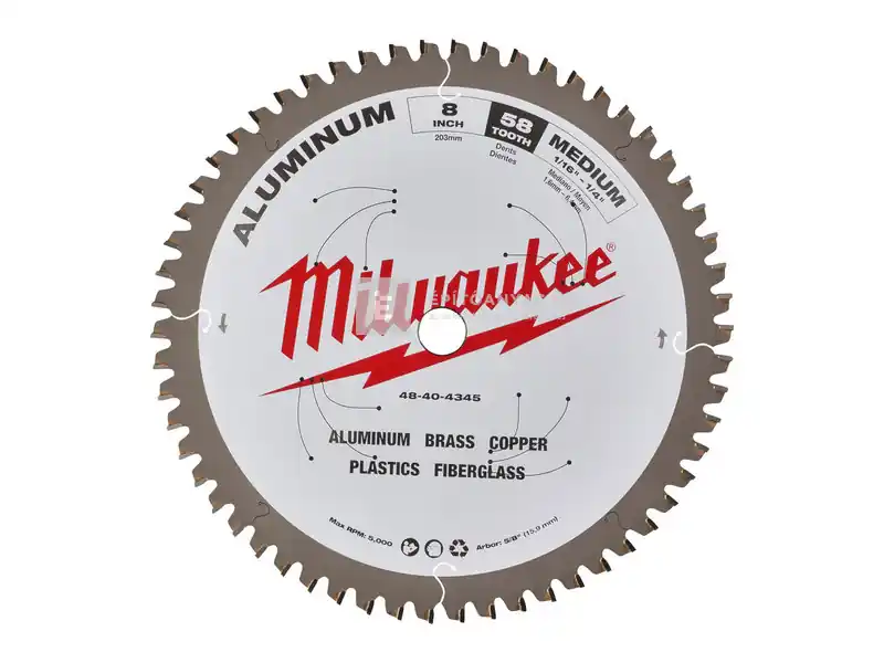 Prémium Milwaukee körfűrészlap gérvágóhoz színesfémhez 203x5/8"x2,4x58