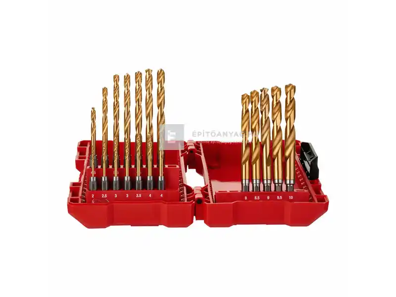 Milwaukee fémfúró Shockwave HSS-G TiN fémfúró készlet 2-10mm, 1/4" hex, 19 db Szuper ajánlat