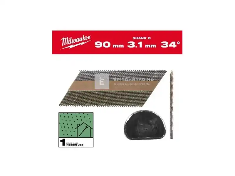 Ne maradj le Milwaukee D-fejű szerkezetépítő szeg szegbelövőhöz 34° SC1 90 mm (2200 db)