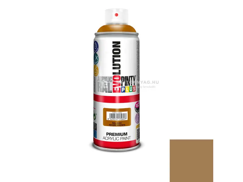 Végkiárusítás PintyPlus Evolution akril festék spray RAL 8001 ochre brown 400 ml