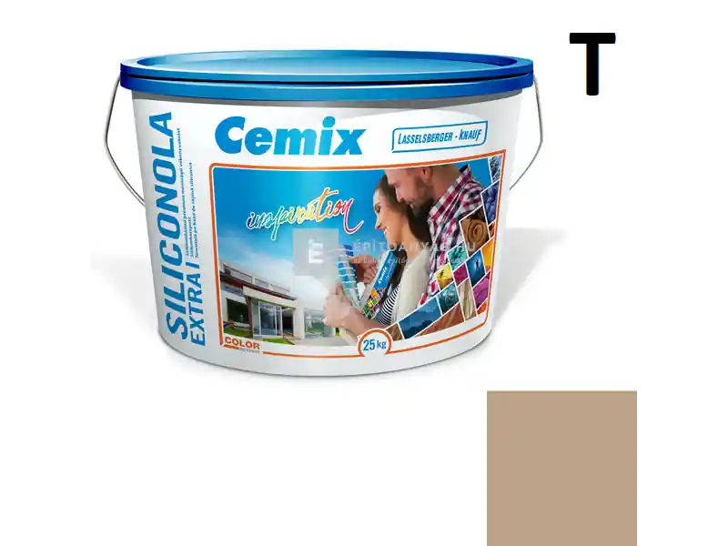 Cemix 2737 SiliconOLA Extra szilikon vékonyvakolat, kapart 1,5 mm 4915 brown 25 kg Szezonális akció