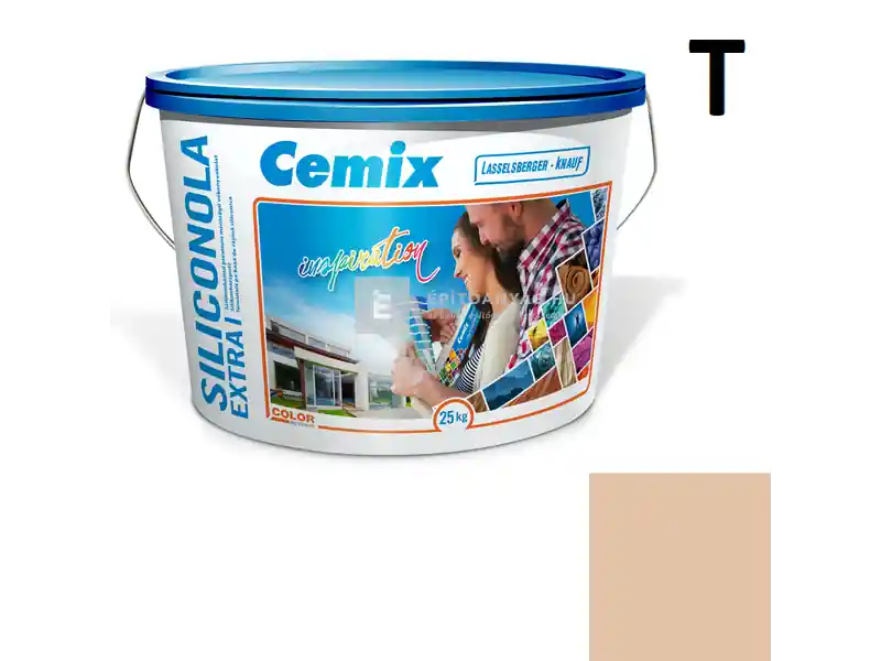Cemix 2737 SiliconOLA Extra szilikon vékonyvakolat, kapart 1,5 mm 4961 brown 25 kg Prémium