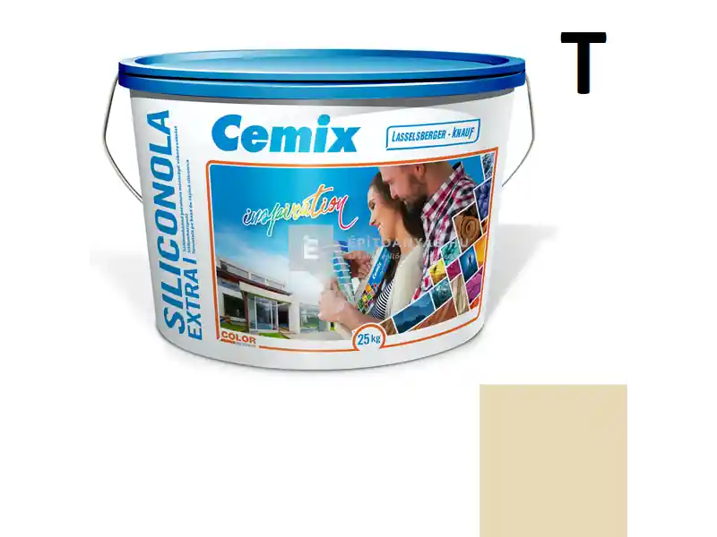 Cemix 2737 SiliconOLA Extra szilikon vékonyvakolat, kapart 1,5 mm 4953 brown 25 kg Prémium