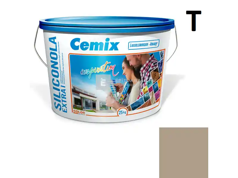 Végkiárusítás Cemix 2737 SiliconOLA Extra szilikon vékonyvakolat, kapart 1,5 mm 4985 brown 25 kg