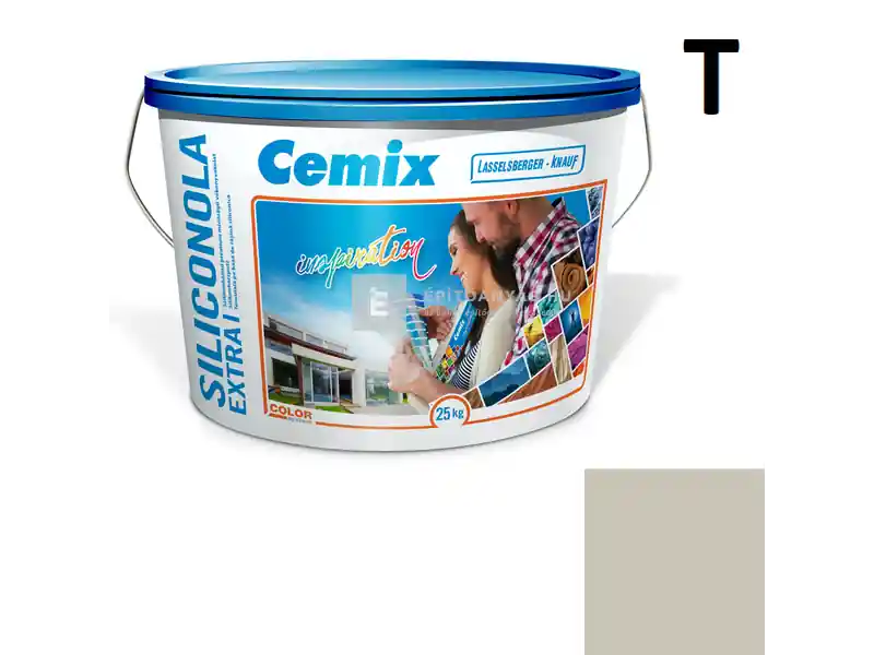 Vedd meg most Cemix 2737 SiliconOLA Extra szilikon vékonyvakolat, kapart 1,5 mm 4975 brown 25 kg