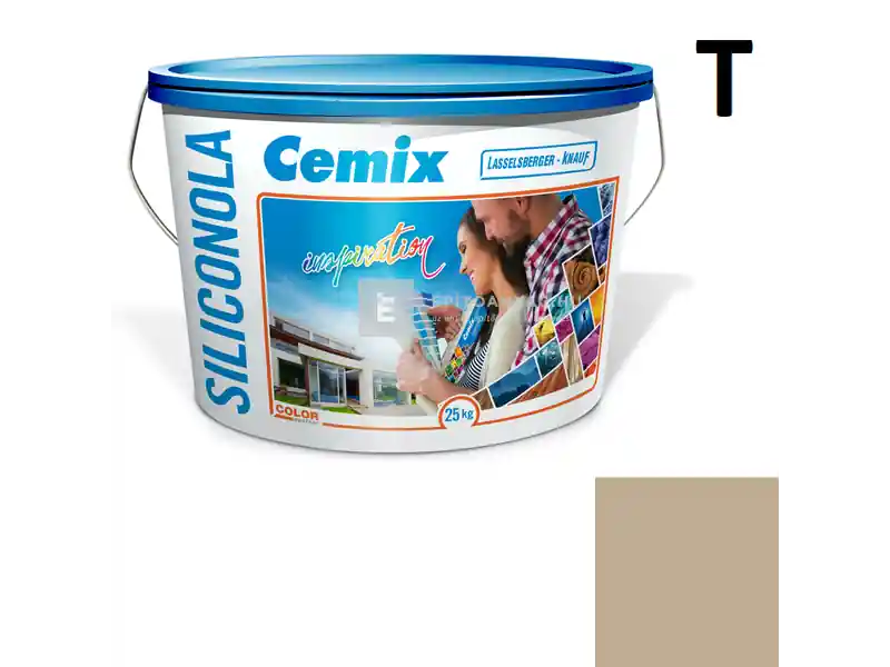 Akciós ár Cemix 2733 SiliconOLA szilikon vékonyvakolat, kapart 1,5 mm 4937 brown 25 kg