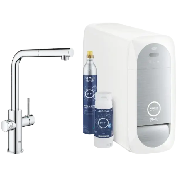 Grohe Blue Home kihúzható fejes konyhai csaptelep, L-kifolyós, kezdőkészlet Vásárlói kedvenc