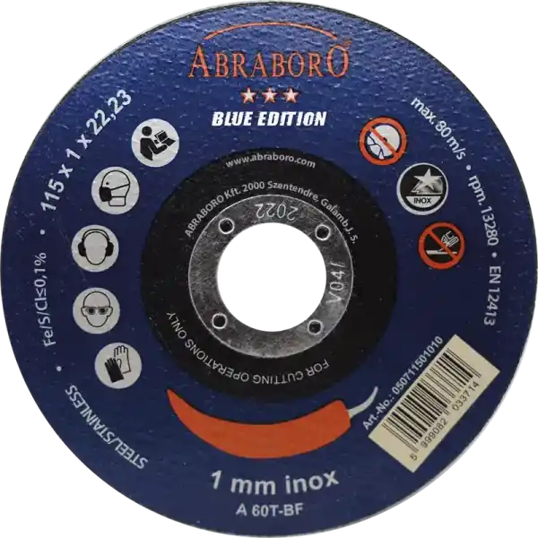 Abraboro Chili Inox blue vágókorong 115mm (10db) Biztonságos fizetés