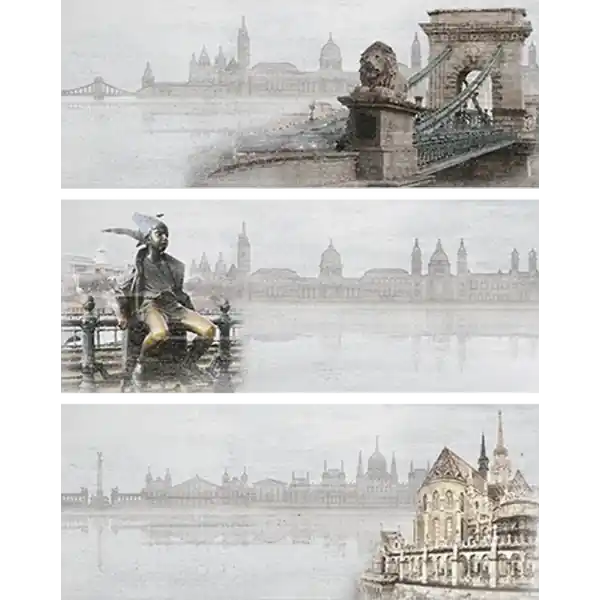 Zalakerámia Petrol Budapest F53029 (3x)20x50cm matt többszínű dekor szett - Nem rendelhető Vedd meg online