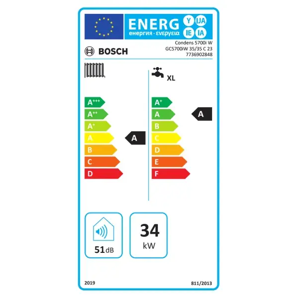 Bosch Condens 5700i W GC5700iW 35/35 C 23 kondenzációs fali kombi gázkazán Kihagyhatatlan ajánlat
