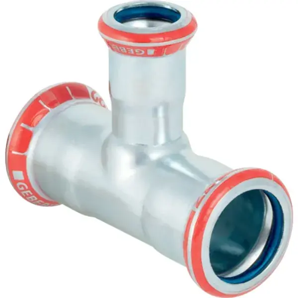 Geberit Mapress szénacél szűkített T-idom (FKM kék): d=42mm, d1=28mm, d2=42mm Azonnali szállítás