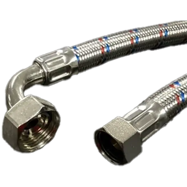 Azonnal elérhető Flexibilis bekötőcső vízre bekötőcső 1/2"-3/4"(könyök) BB 40cm GIGANT