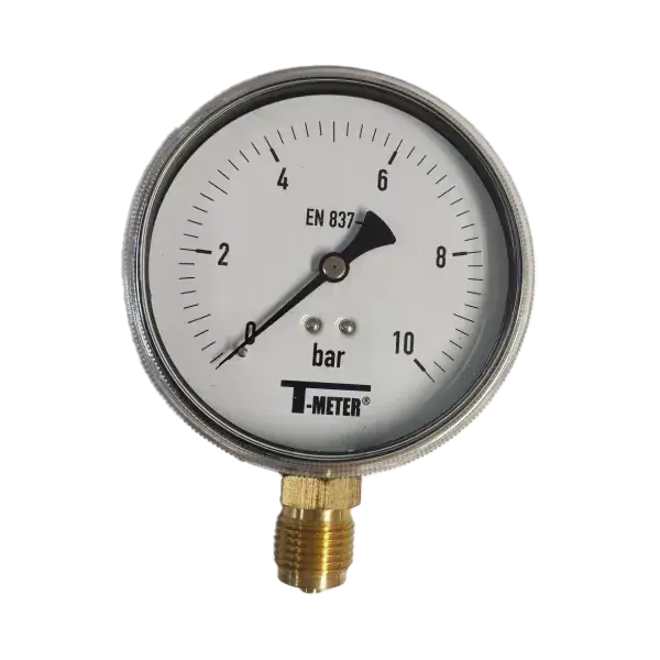 Azonnali szállítás Manométer 0-10 bar, átmérő: 100 mm, 1/2" alsó csatlakozás