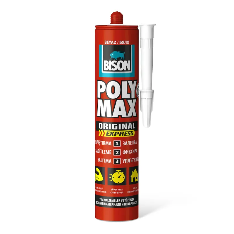 Azonnal elérhető BISON Poly Max expressz fehér tömítő, SM polymer ragasztó, 425g