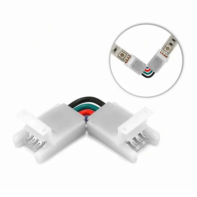 RGB LED szalag kapcsoló szett 2/3/4 pin, 8/10 mm 4 pin 10 mm ''L'' Ne maradj le