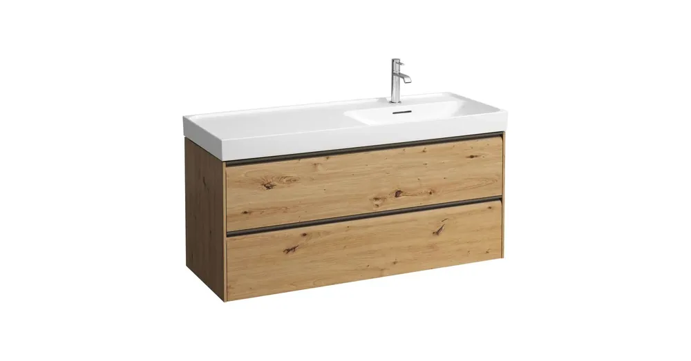Kihagyhatatlan ajánlat LAUFEN MEDA Alsószekrény 118 × 45 × 51,5 cm, 2 fiók, H817119 mosdóhoz, Vad Tölgy H4217620112671