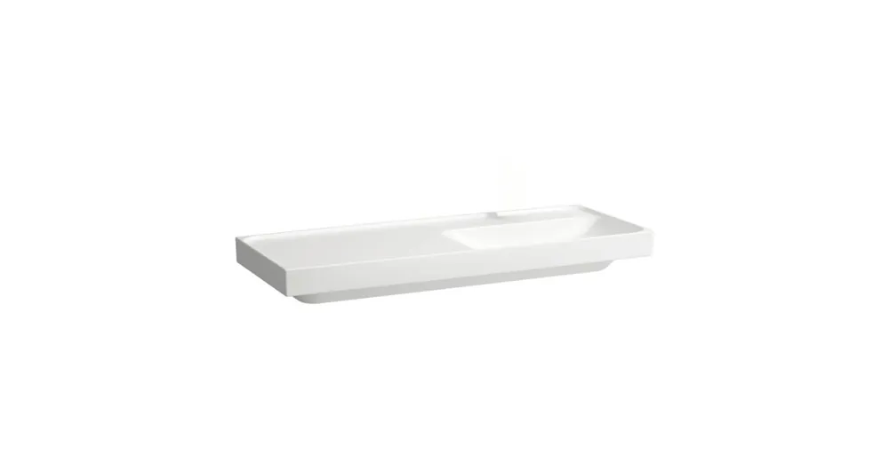 Legkelendőbb Laufen MEDA Mosdó 120 × 46 cm, bal polcos, túlfolyónyílás nélkül, csaplyuk nélkül, Fehér LCC H8171194001121