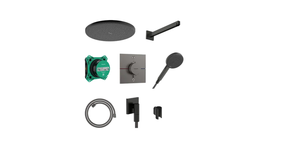 Hansgrohe Raindance Alive S Design ShowerSet 300 1jet ShowerSelect Comfort E termosztáttal és iBox universal 2 alaptesttel 24630340 Legjobb ár