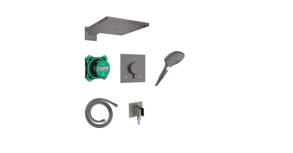 Végkiárusítás Hansgrohe Raindance E Design ShowerSet 300 1jet Ecostat Comfort E termosztáttal és iBox universal 2 alaptesttel 24623340