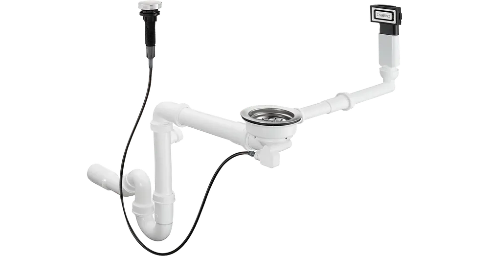 Hansgrohe D16-11 automata le- és túlfolyógarnitúra egymedencés gránit mosogatóhoz 43937000 Outlet