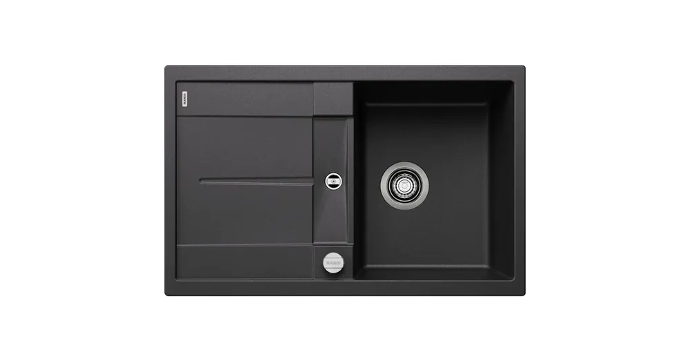 Árengedmény BLANCO METRA 45 S egymedencés, 78x50 cm-es gránit mosogató, csepegtetőtálcával, lefolyószabályozóval, antracit 513035