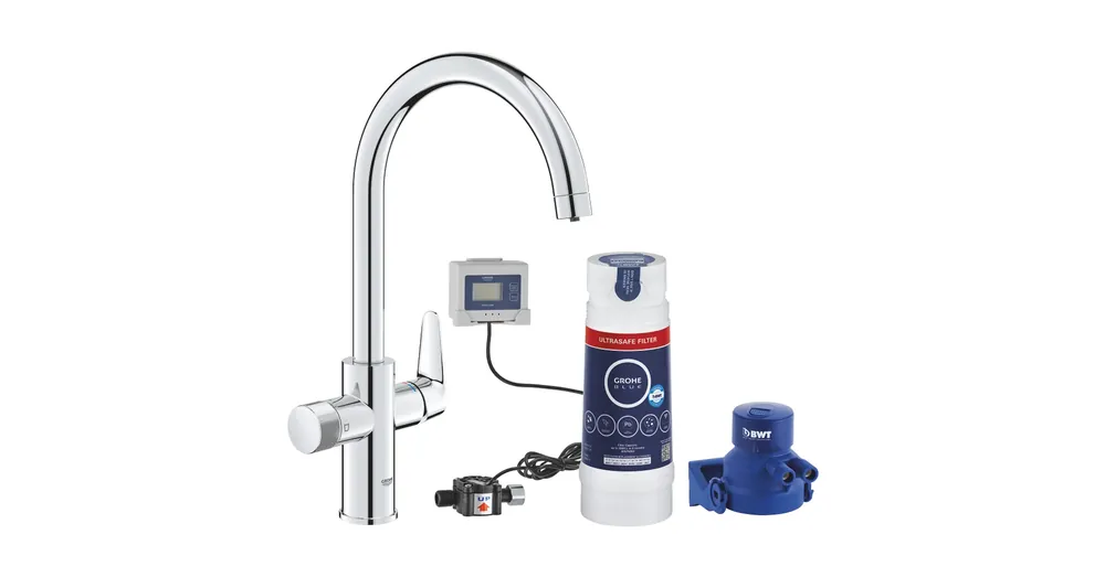 Biztonságos fizetés GROHE Blue Pure BauCurve Kezdőkészlet Ultrasafe szűrővel 30582000