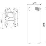 Kiárusítás Faber Felső kürtő - hosszabbító Kit Isola H990 D370 fehér, 112.0286.014