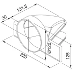 Faber Könyökcső CRCO 90 szögletes/kerek 90° horizontális reverzibilis, 112.0157.306 Legjobb ár
