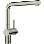 Vásárlói kedvenc Blanco LINUS-S mosogató csaptelep, kihúzható zuhanyfejjel, HD, satin platinum 527699