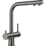 Biztonságos fizetés Blanco FONTAS-S II vízszűrős mosogató csaptelep, kihúzható zuhanyfejjel, HD, satin dark steel 527737
