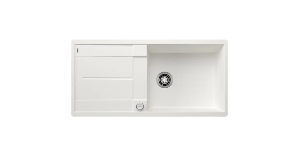 BLANCO METRA XL 6 S-F egymedencés, 99x49 cm-es gránit mosogató, csepegtetőtálcával, lefolyószabályozóval, szintbe építhető, fehér 516522 Különleges ajánlat
