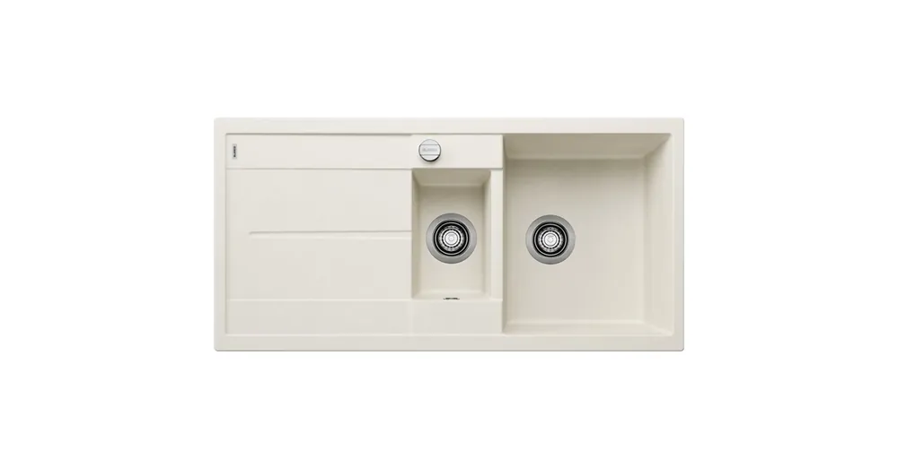 Kihagyhatatlan ajánlat Blanco Metra 6 S két medencés Silgranit 100x50 cm mosogató rozsdamentes acél tállal, törtfehér 527116