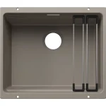 Végkiárusítás Blanco Etagon 500-U Silgranit 53x46 cm mosogató acél sínnel, tartufo 527761