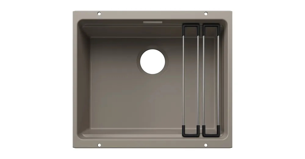 Végkiárusítás Blanco Etagon 500-U Silgranit 53x46 cm mosogató acél sínnel, tartufo 527761