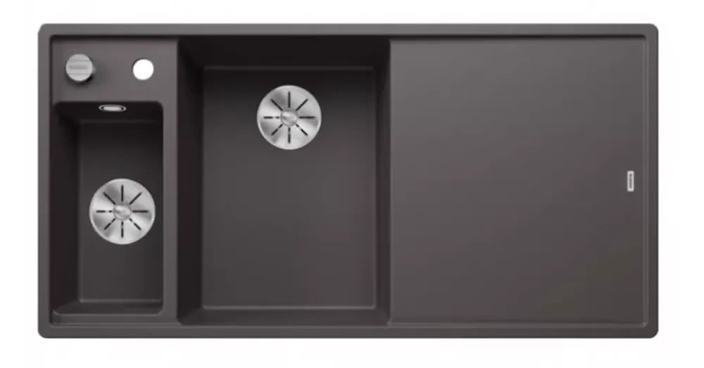 Blanco Axia III 6 S két medencés gránit mosogató 100x51 cm fa vágódeszkával, balos / palaszürke 524644 Kihagyhatatlan ajánlat