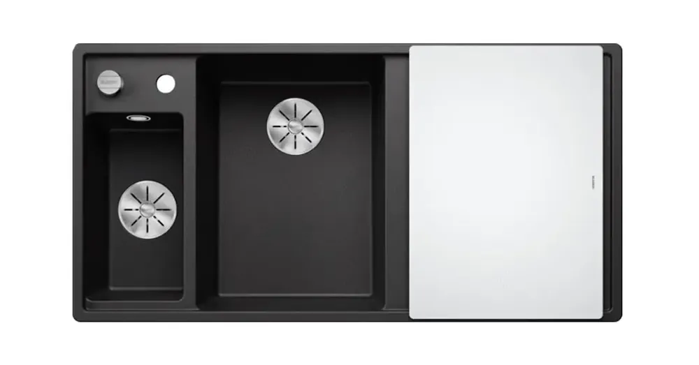 Legkelendőbb Blanco Axia III 6 S két medencés gránit mosogató 100x51 cm üveg vágódeszkával, balos / antracit 524653
