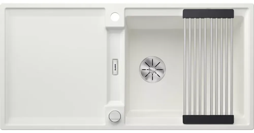 Blanco Adira XL 6S Silgranit 100x50 cm mosogató csepegtető felülettel és acél ráccsal, fehér 527621 Kihagyhatatlan ajánlat