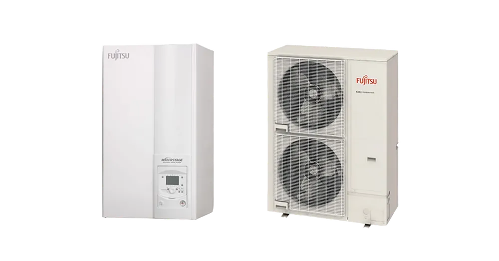 Fujitsu Waterstage Super High Power SHP 17/3F WSYK170DJ9 / WOYK170LJL levegő-víz osztott hőszivattyú, 3 fázisú, R410, (17,0kW) Outlet