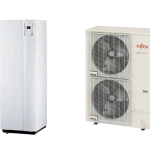 Outlet Fujitsu Waterstage Super High Power SHPDUO 17/3F WGYK170DJ9 / WOYK170LJL levegő-víz osztott hőszivattyú, 190 literes HMV tartállyal, 3 fázisú, R410, (17,0kW)