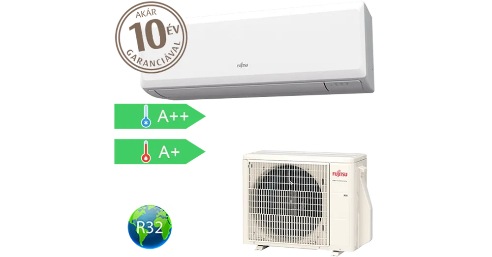 Fujitsu Eco ASYG09KPCE / AOYG09KPCA oldalfali split klíma (2.5 kW) Ajánlat