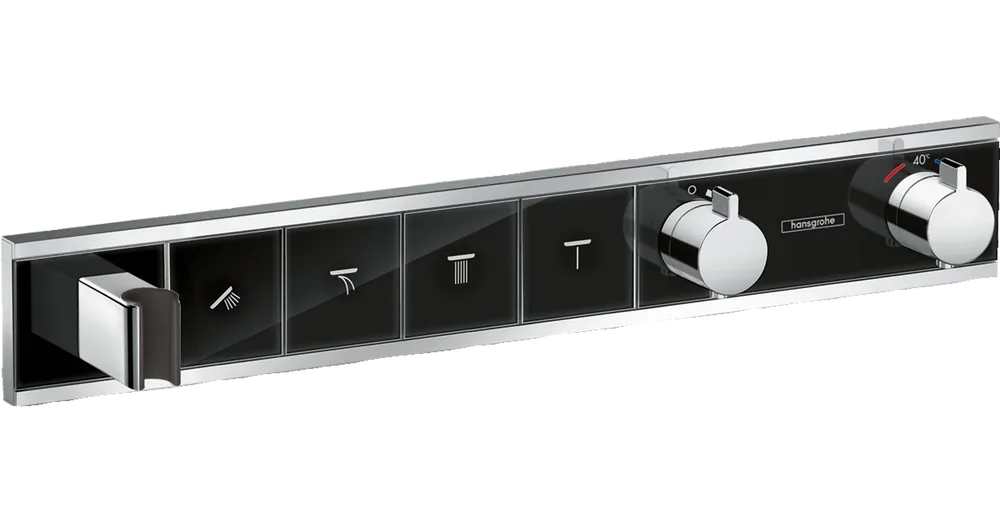 Hansgrohe RainSelect zuhanycsaptelep színkészlet 4 fogyasztóhoz, falsík alatti szereléshez, fekete/króm 15357600 Vedd meg online