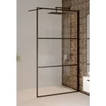 Alacsony ár Riho Walk-In Grid GB400 140 cm zuhanyfal, fekete G004028121