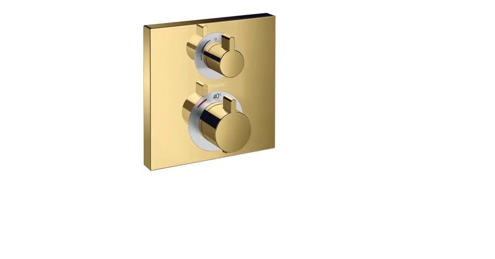 Hansgrohe Ecostat Square Termosztát falsík alatti szereléshez, 2 fogyasztóhoz, polírozott arany hatású 15714990 Olcsó